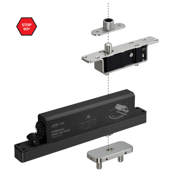 Set de Pivotes OCULTOS con Cierre Lento, 500 Kg